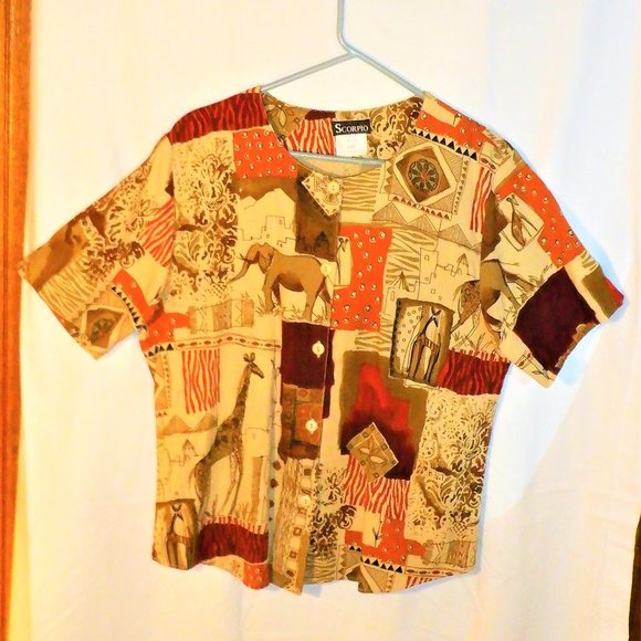 Colourful ~~~ TOP ~ SCORPIO ~~~ With 5 Buttons - Picture 1 of 2